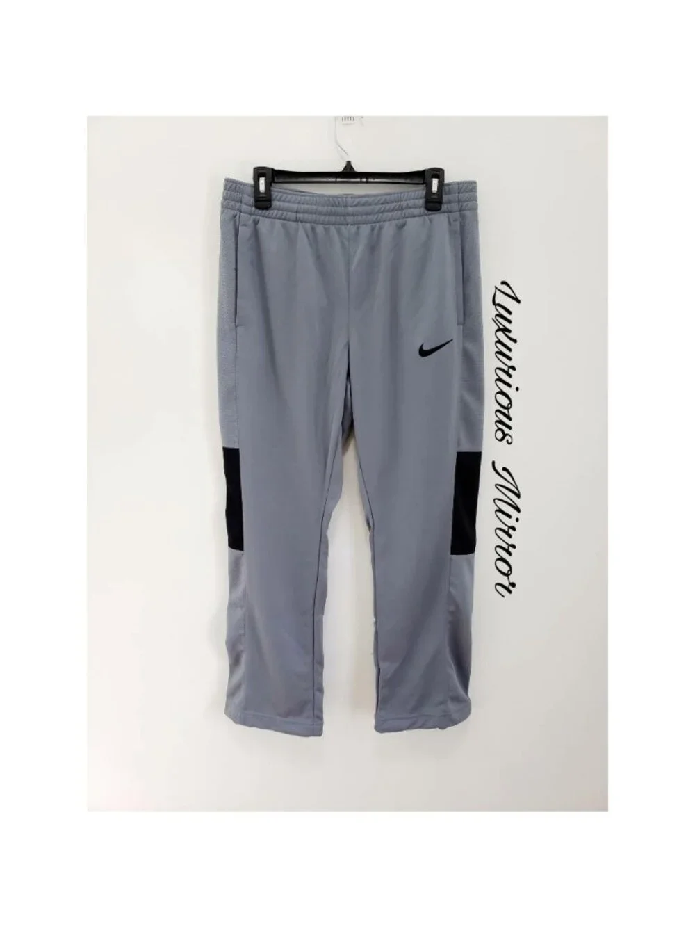 Nike Dri-Fit Womens Rivalry Basketball Pants Gray Black Pockets Pull On S New